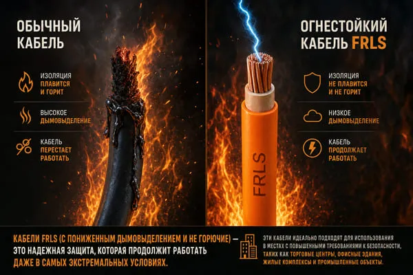 Огнестойкий кабель FRLS: что означает маркировка, характеристики и применение