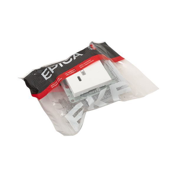 Розетка 2-м СП Эпика USB-C механизм бел. EKF UP1-SOW-2USBC в интернет-магазине Рэмкабель