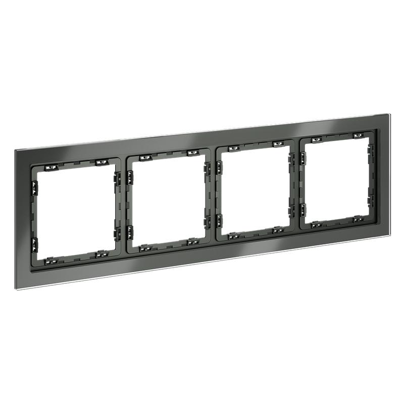 Рамка 4-м S70 стеклян. титан Voltum VLS110406 в интернет-магазине Рэмкабель