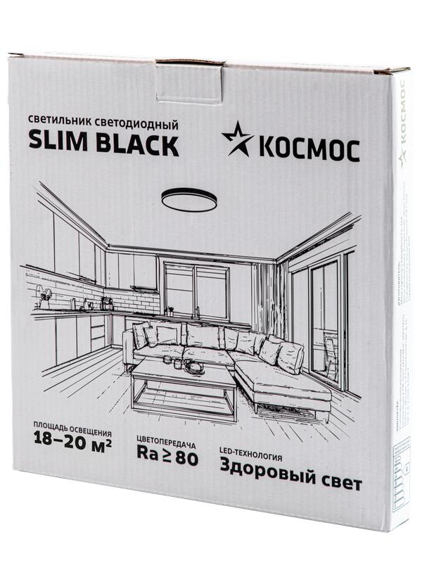 Светильник светодиодный SLIM BLACK 38Вт 4500К IP40 2650лм 230В 400х25мм КОСМОС KSlim38w_B4500K в интернет-магазине Рэмкабель