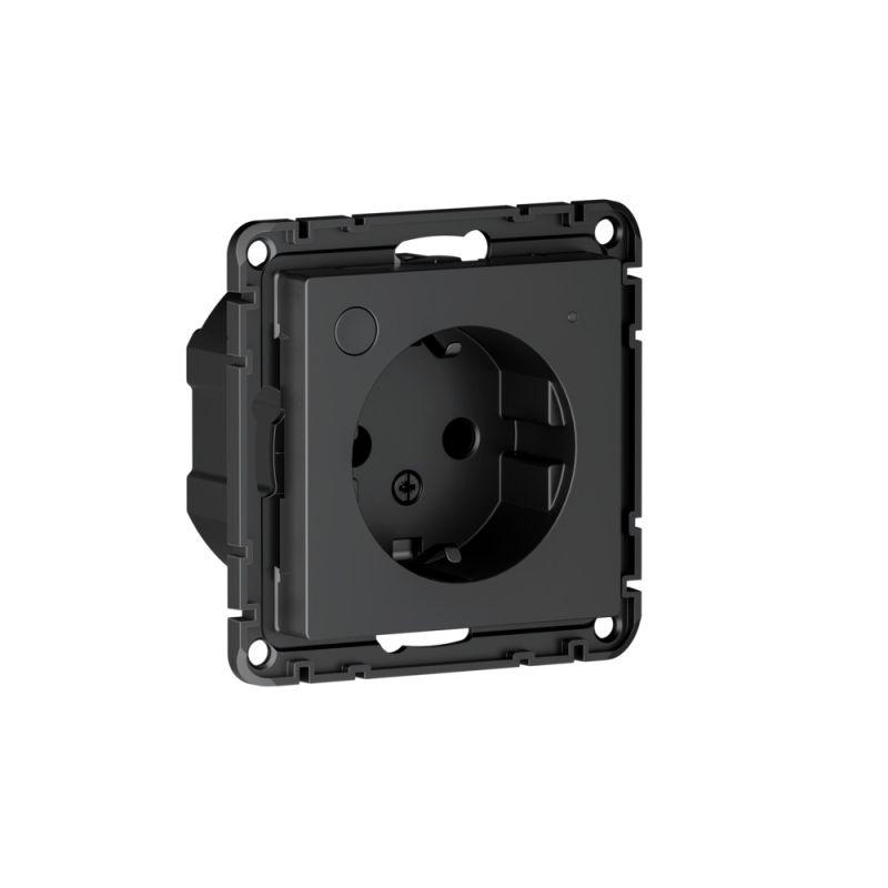 Розетка AtlasDesign Smart 16А L+N с заземл. защ. шторки Zigbee механизм карбон SE ATN001045Z в интернет-магазине Рэмкабель