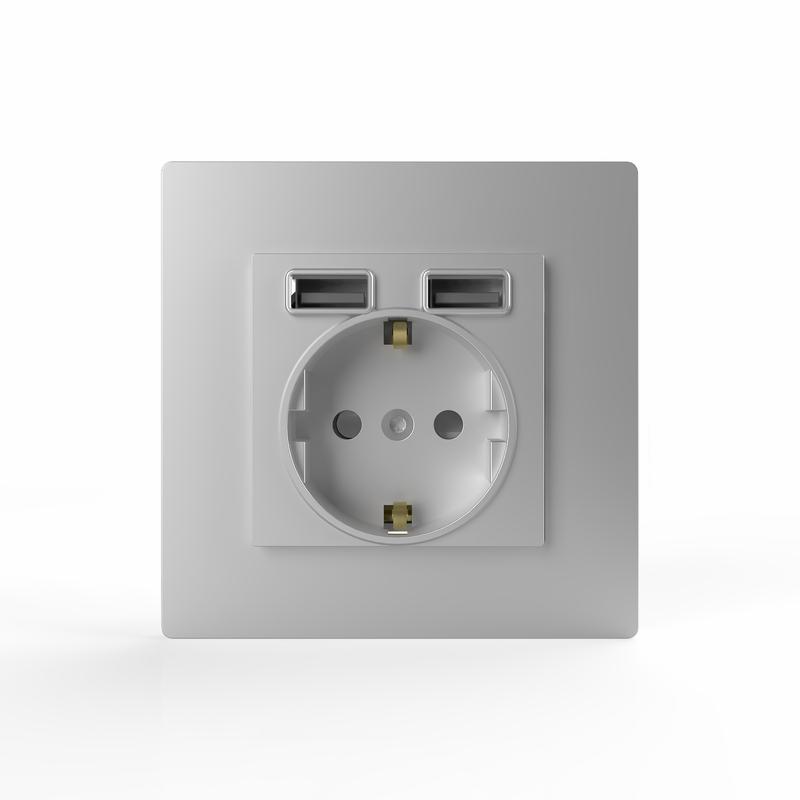 Розетка 1-м СП Pixel с заземл. с 2-мя заряд. устр. USB тип A+A механизм алюм. TOKOV ELECTRIC TKE-PX-R1U2A-C03 в интернет-магазине Рэмкабель