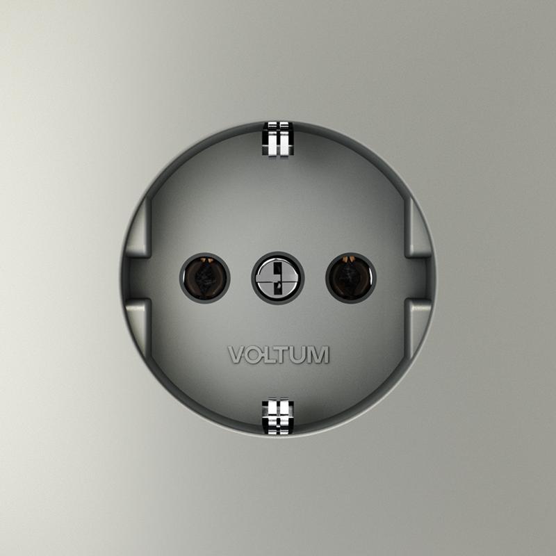 Розетка 1-м СП S70 16А с заземл. механизм сталь Voltum VLS040105 в интернет-магазине Рэмкабель
