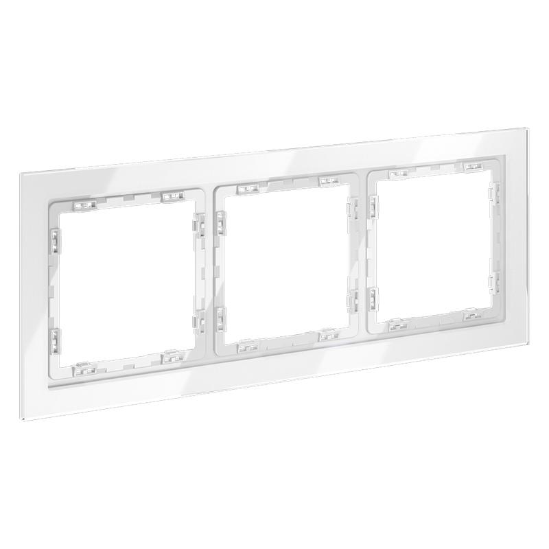 Рамка 3-м S70 стеклян. бел. Voltum VLS110301 в интернет-магазине Рэмкабель