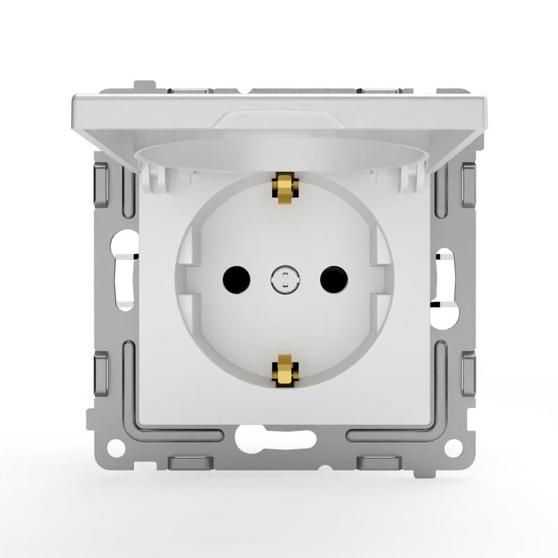 Розетка 1-м СП Pixel 16А IP20 с заземл. защ. шторки с крышкой механизм бел. TOKOV ELECTRIC TKE-PX-R1ZSW1-C01 в интернет-магазине Рэмкабель