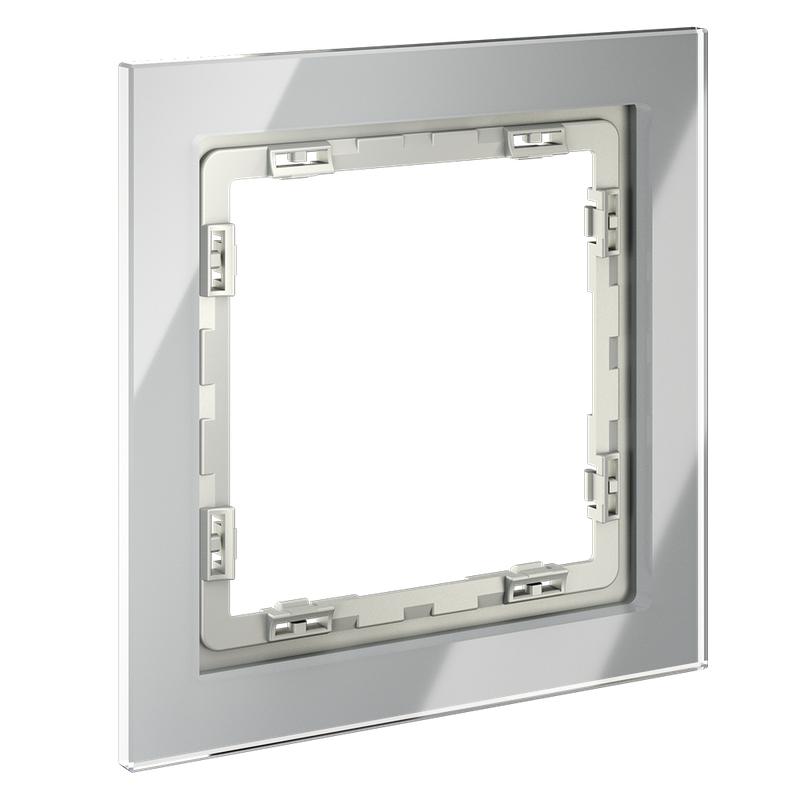 Рамка 1-м S70 стеклян. сталь Voltum VLS110105 в интернет-магазине Рэмкабель