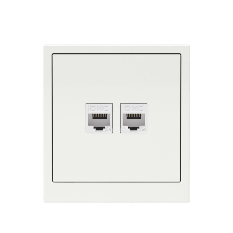 Розетка компьютерная 2-м KANT RJ45 кат.5E без шторки бел. магнолия DKC 7000664 в интернет-магазине Рэмкабель