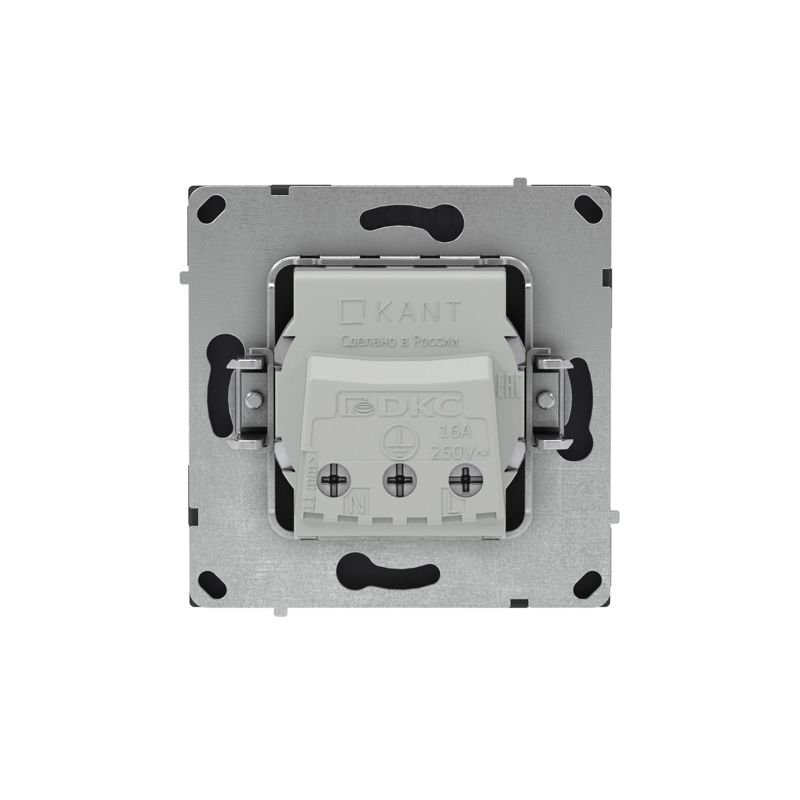 Розетка силовая KANT 2P+E без шторки черн. уголь DKC 7012033 в интернет-магазине Рэмкабель