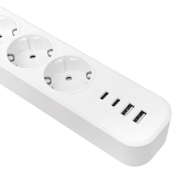 Удлинитель 5х5м IP20 2USB 2.4А+2type-C LUX 1.5кв.мм EKF UBA-LUX-505-TC в интернет-магазине Рэмкабель