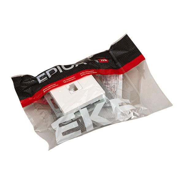 Розетка компьютерная СП Эпика RJ45 кат.5 механизм бел. EKF UP1-SOW-RJ45-5 в интернет-магазине Рэмкабель
