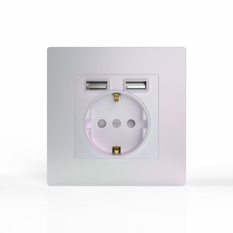 Розетка 1-м СП Pixel IP20 с заземл. с 2-мя заряд. устр. USB тип A+A механизм перламутр. TOKOV ELECTRIC TKE-PX-R1U2A-C04 в интернет-магазине Рэмкабель