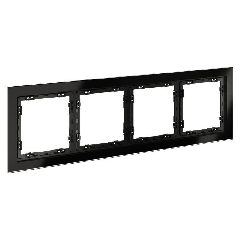 Рамка 4-м S70 стеклян. черн. Voltum VLS110408 в интернет-магазине Рэмкабель