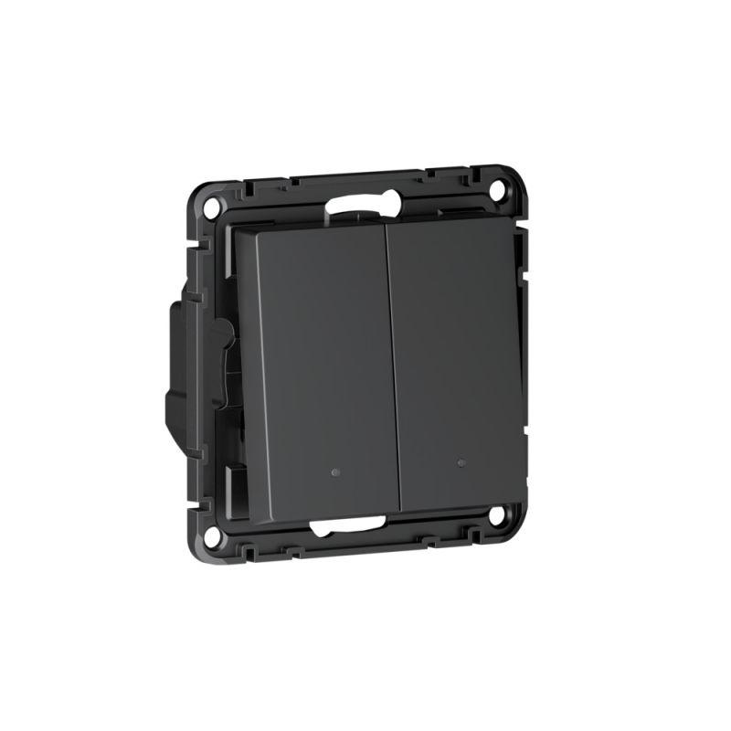 Выключатель 2-кл. AtlasDesign Smart 10А (сх. 5) L+N с подсветкой Zigbee механизм карбон SE ATN001053Z в интернет-магазине Рэмкабель