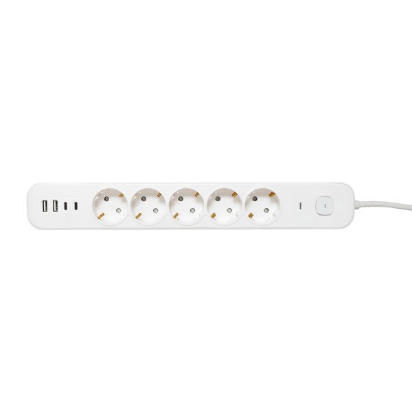 Удлинитель 5х5м IP20 2USB 2.4А+2type-C LUX 1.5кв.мм EKF UBA-LUX-505-TC в интернет-магазине Рэмкабель