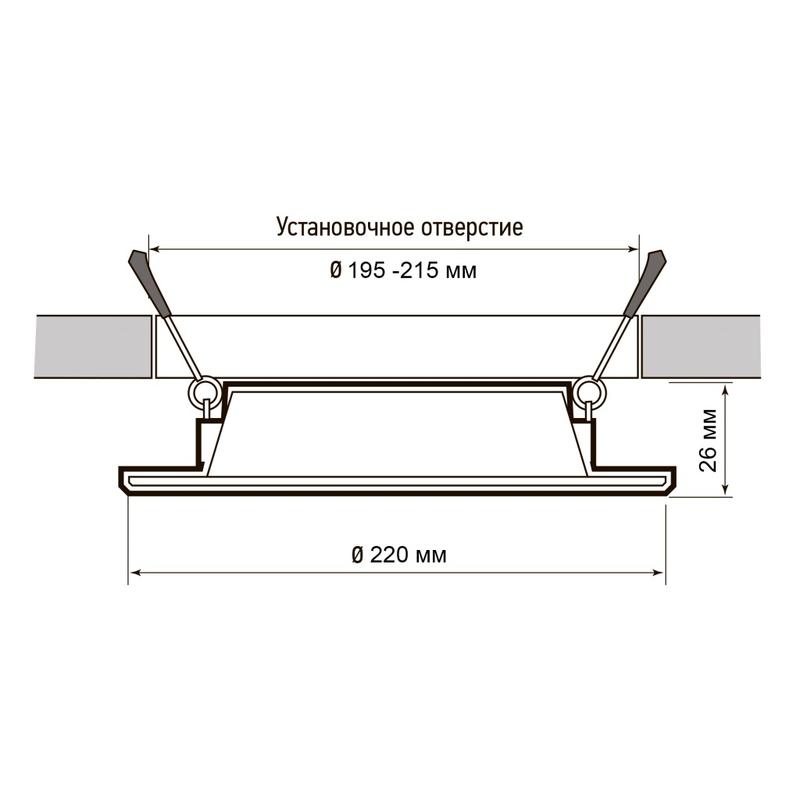 Светильник светодиодный PLED DL7 24Вт 6500К IP54 2040лм WH встраив. бел. Pro JazzWay 5069121 в интернет-магазине Рэмкабель