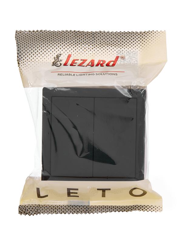 Выключатель 2-кл. ОП LETO черн. бархат LEZARD 752-4200-101 в интернет-магазине Рэмкабель