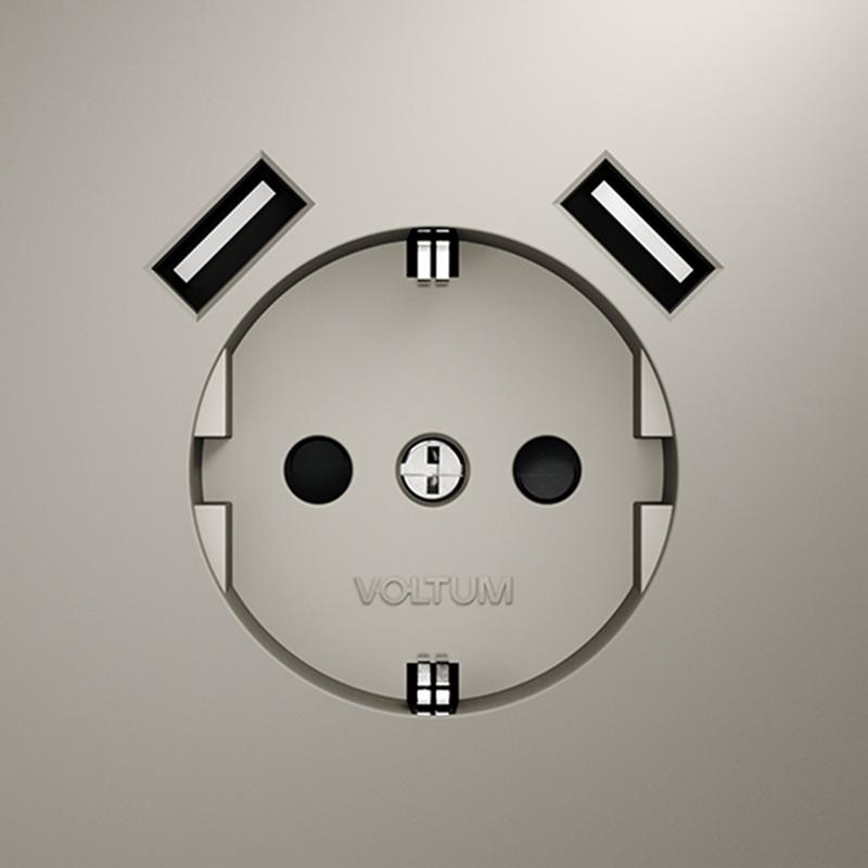Розетка 1-м СП S70 16А с USB A+A с заземл. защ. шторки механизм кашемир Voltum VLS040403 в интернет-магазине Рэмкабель