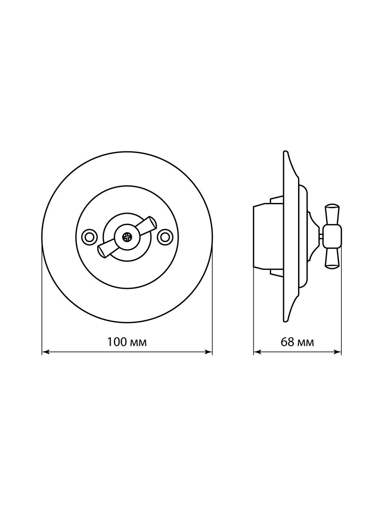 Выключатель скрытой установки фарфоровый поворотный проходной с ручкой (бантик) 10А белый TDM SQ1820-0014 в интернет-магазине Ремкабель