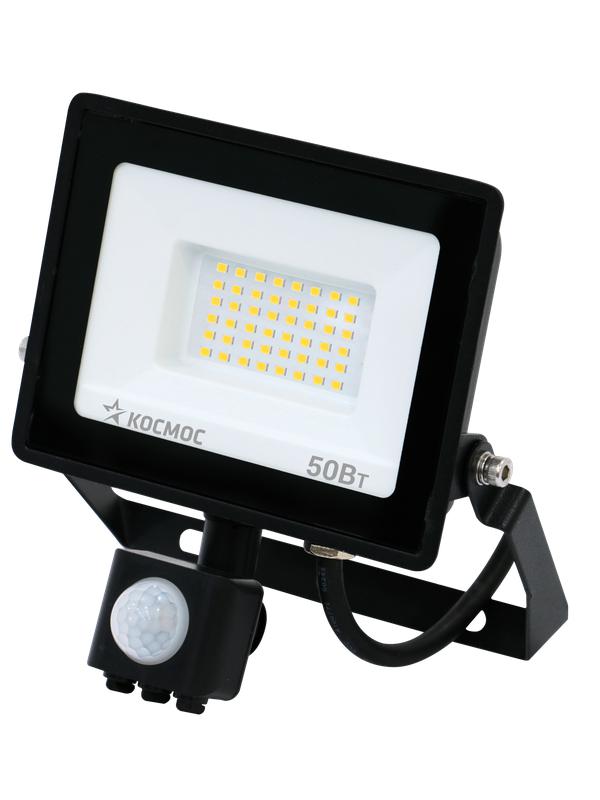 Прожектор светодиодный 50Вт 6500К IP65 4000лм с датчиком Super-Slim КОСМОС K_PR5_LED_50S в интернет-магазине Рэмкабель