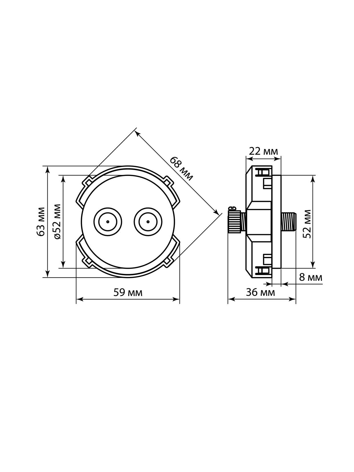 Розетка TV/SAT проходная TDM SQ1819-0221 в интернет-магазине Ремкабель