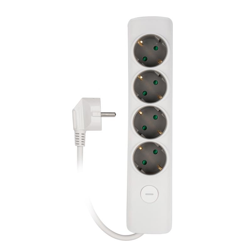 Удлинитель 4х3м с заземл. с выкл. бел. ET-04-300W (4х3.0) JAZZway 5051812 в интернет-магазине Рэмкабель