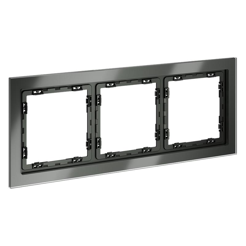 Рамка 3-м S70 стеклян. титан Voltum VLS110306 в интернет-магазине Рэмкабель