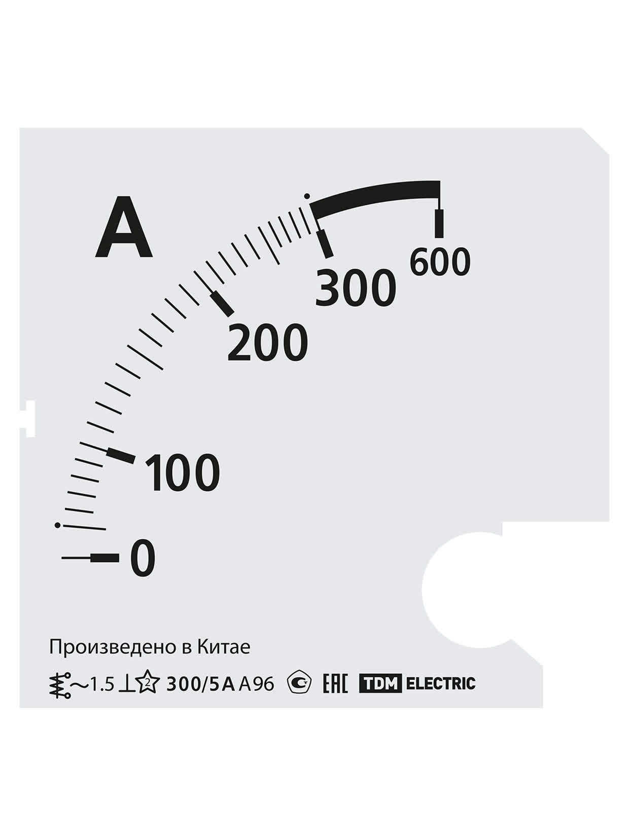 Шкала Ш96 300/5А-1,5 (для А96 Х/5А) TDM SQ1102-2017 в интернет-магазине Ремкабель