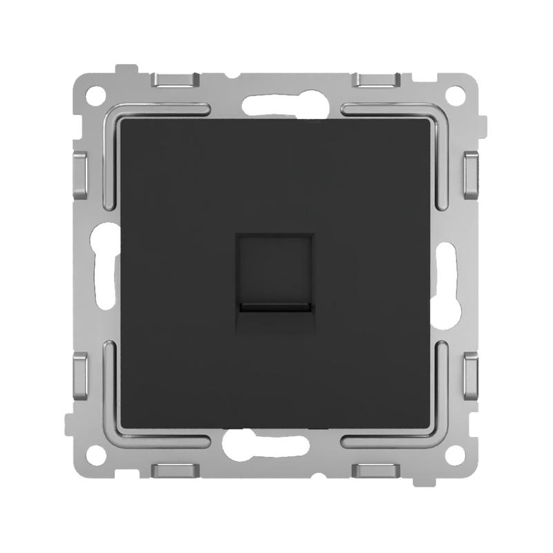 Розетка телефонная 1-м СП Pixel RJ11 механизм карбон TOKOV ELECTRIC TKE-PX-RT1-C14 в интернет-магазине Рэмкабель