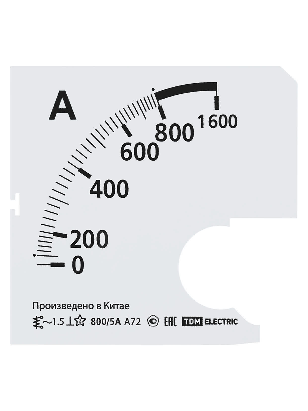 Шкала Ш72 800/5А-1,5 (для А72 Х/5А) TDM SQ1102-2064 в интернет-магазине Ремкабель