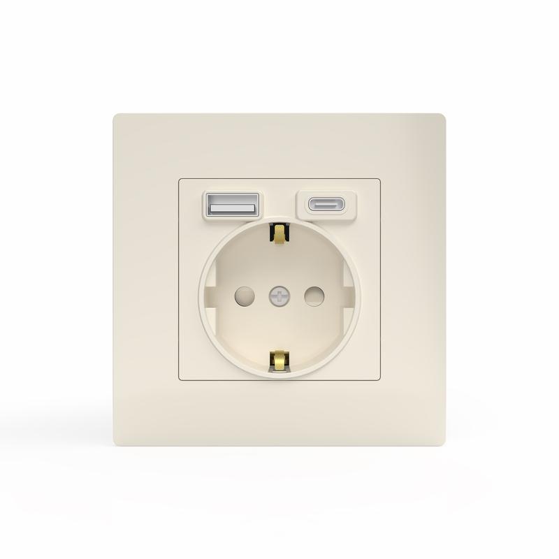 Розетка 1-м СП Pixel IP20 с заземл. с 2-мя заряд. устр. USB тип A+C механизм беж. TOKOV ELECTRIC TKE-PX-R1U2AC-C02 в интернет-магазине Рэмкабель