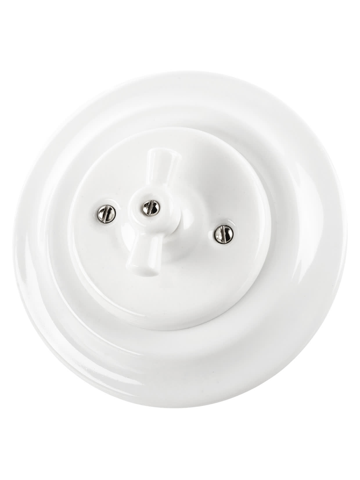 Выключатель скрытой установки фарфоровый поворотный с ручкой (бантик) 10А белый TDM SQ1820-0020 в интернет-магазине Ремкабель