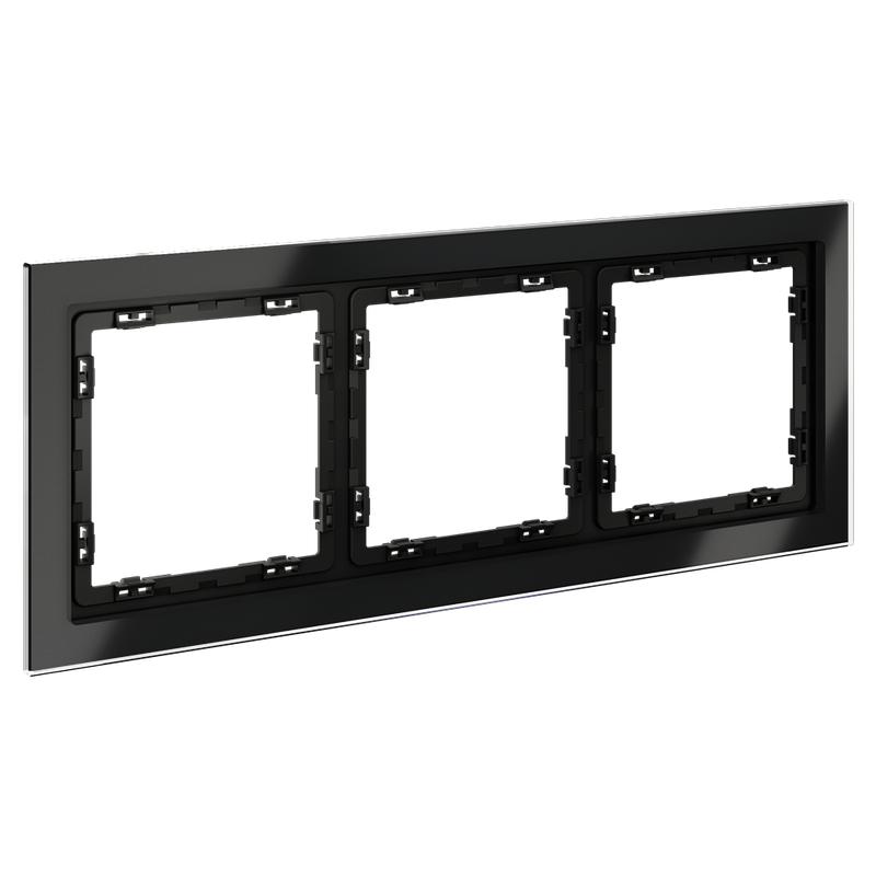 Рамка 3-м S70 стеклян. черн. Voltum VLS110308 в интернет-магазине Рэмкабель