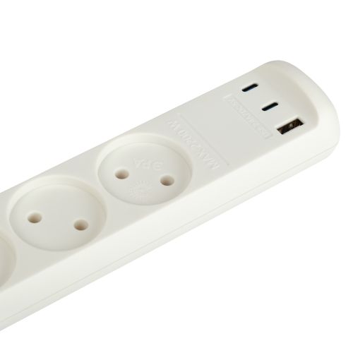Удлинитель электрический U-3-1.5m-USB-W 3 розетки + 3xUSB A+C 1.5м 10А бел. Эра Б0069075 в интернет-магазине Рэмкабель