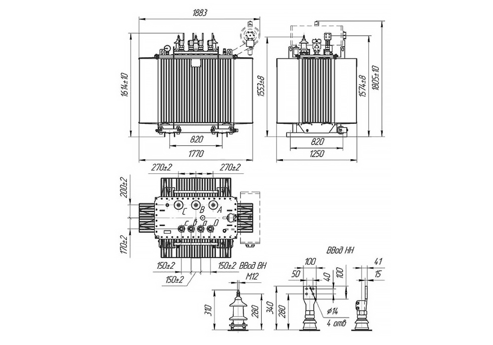 Трансформатор силовой ТМГ-СЭЩ-1250/10-12 6.30/0.40 в интернет-магазине Ремкабель