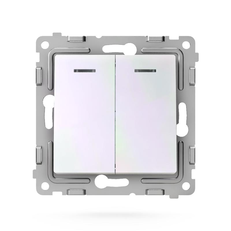 Выключатель 2-кл. СП Pixel 10А IP20 с индикатором механизм перламутр. TOKOV ELECTRIC TKE-PX-V2I-C04 в интернет-магазине Рэмкабель