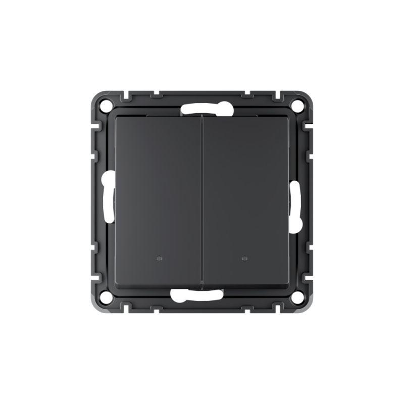 Выключатель 2-кл. AtlasDesign Smart 10А (сх. 5) L+N с подсветкой Zigbee механизм карбон SE ATN001053Z в интернет-магазине Рэмкабель