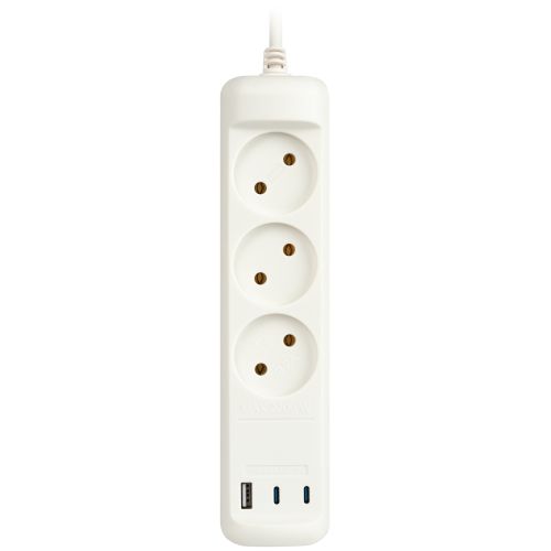 Удлинитель электрический U-3-1.5m-USB-W 3 розетки + 3xUSB A+C 1.5м 10А бел. Эра Б0069075 в интернет-магазине Рэмкабель