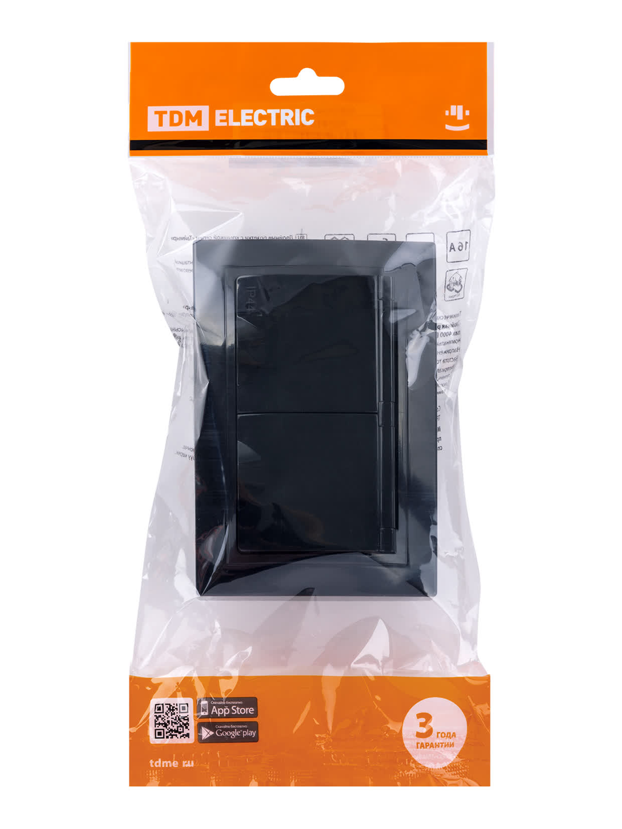 Розетка двойная 2П+З с защитными шторками и крышкой 16А 250В IP44 TDM SQ1814-0876 в интернет-магазине Ремкабель