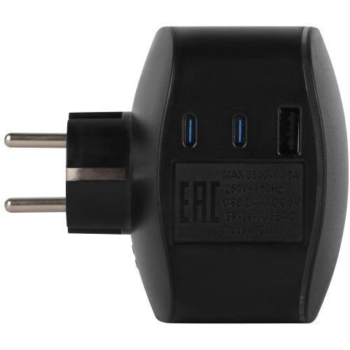 Разветвитель 3-м SP-3e-3USBAC-B + 3 USB A+C с заземл. со шторками 16А черн. Эра Б0069082 в интернет-магазине Рэмкабель