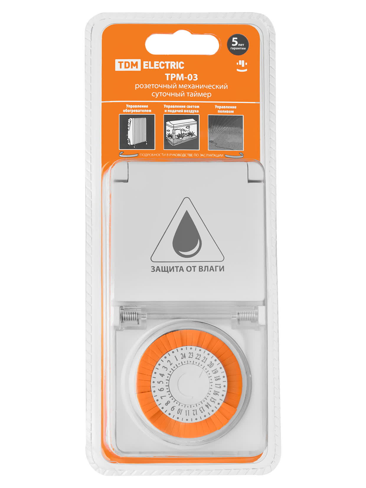 Таймер розеточный механический ТРМ-03 30мин/24ч 16А IP44 TDM SQ1506-0004 в интернет-магазине Ремкабель