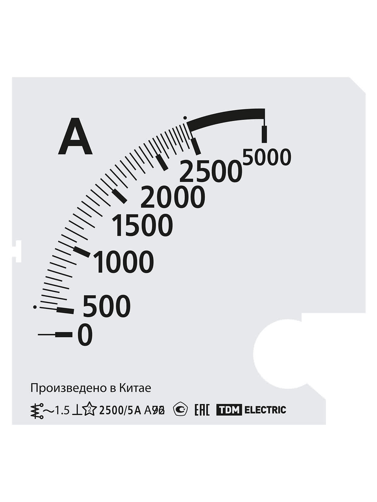 Шкала Ш96 2500/5А-1,5 (для А96 Х/5А) TDM SQ1102-2027 в интернет-магазине Ремкабель