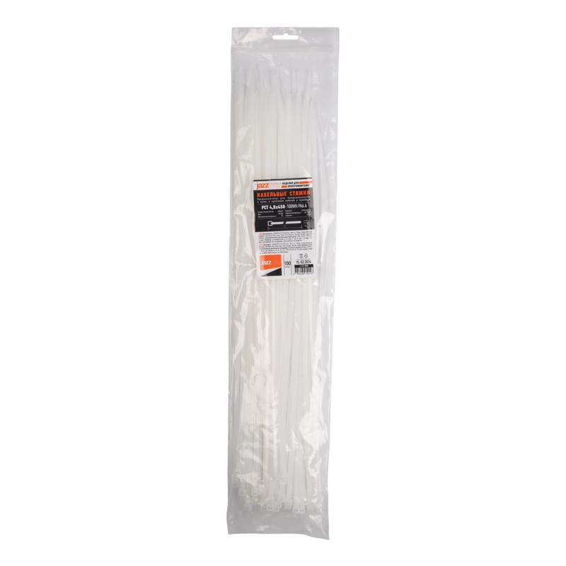 Хомут кабельный (стяжка) PCT 4.8х450-100WH 4.8х450 PA6.6 бел. (уп.100шт) JazzWay 5054127 в интернет-магазине Рэмкабель