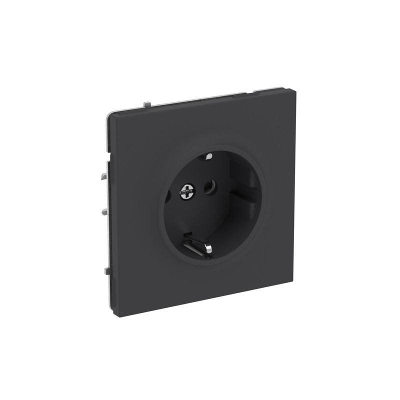 Розетка силовая KANT 2P+E защ. шторки черн. уголь DKC 7012003 в интернет-магазине Рэмкабель