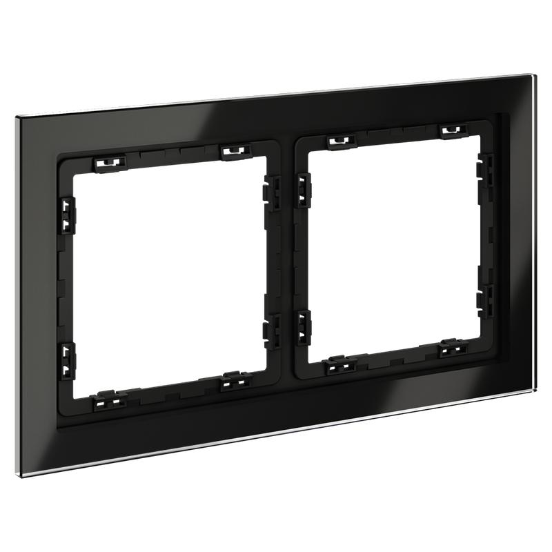 Рамка 2-м S70 стеклян. черн. Voltum VLS110208 в интернет-магазине Рэмкабель