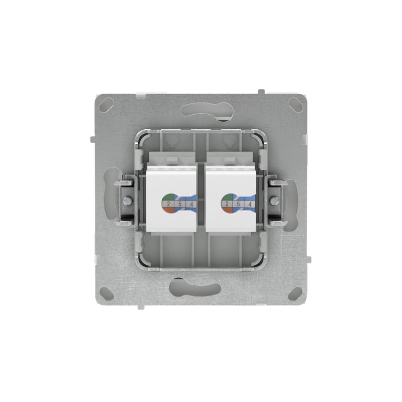 Розетка компьютерная 2-м KANT RJ45 кат.6A без шторки бел. песок DKC 7010674 в интернет-магазине Рэмкабель