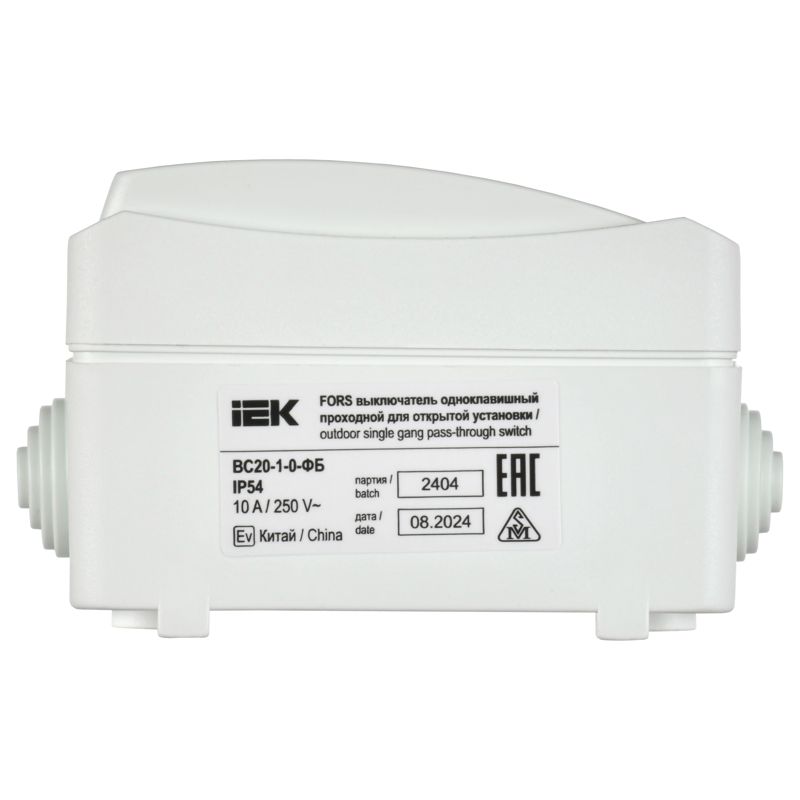 Выключатель проходной 1-кл. ОП Форс IP54 ВС20-1-0-ФБ бел. IEK EVS10-K01-10-54-DC в интернет-магазине Рэмкабель