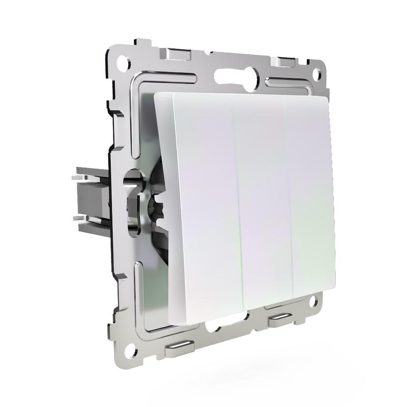 Выключатель 3-кл. СП Pixel 10А IP20 механизм перламутр. TOKOV ELECTRIC TKE-PX-V3-C04 в интернет-магазине Рэмкабель