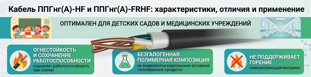 Кабель ППГнг(A)-HF и ППГнг(A)-FRHF: характеристики, отличия и применение