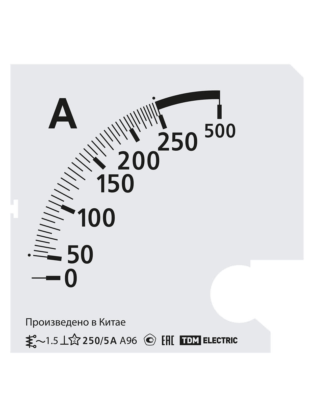 Шкала Ш96 250/5А-1,5 (для А96 Х/5А) TDM SQ1102-2016 в интернет-магазине Ремкабель