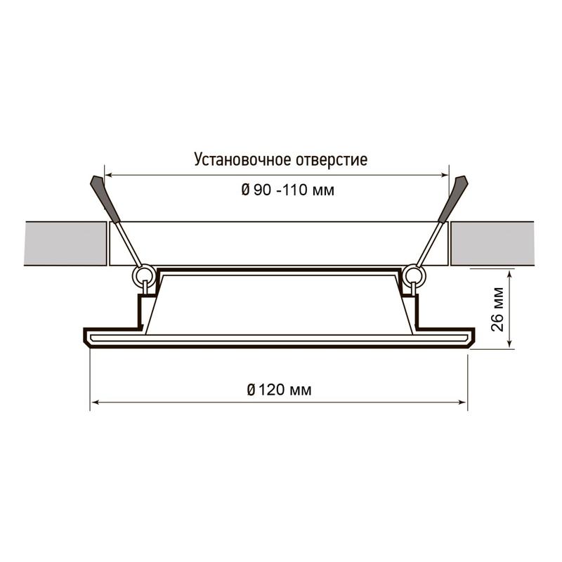 Светильник светодиодный PLED DL7 10Вт 6500К IP54 850лм WH встраив. бел. Pro JazzWay 5069046 в интернет-магазине Рэмкабель